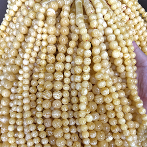 Langyue xử lý nhiệt hổ phách tự nhiên màu vàng/màu trắng Kích thước 10mm sao hiệu ứng quang học đánh bóng gia chứng nhận để làm đồ trang sức - Product Image 4