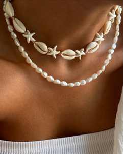 Boheemse Natuursteen Kristallen Schelp Glazen Kraal Een Zeester Hanger Ketting Met Zomer Oceaan Strand Voor Unisex - Product Image 2