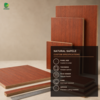 Contreplaqué recouvert de placage de bois Jinbase 18 mm 4x8, placage Sapele brun rouge E0 1220x2440 mm, feuille de première qualité pour la fabrication de meubles