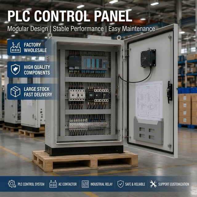 Factory Wholesale Modular PLC Control Panel with AC Contactor and Relay for Industrial Mechanical Automation Equipment