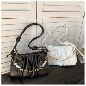 Wholesale Pearl <b>Accessories</b> PU Leather Women's <b>Handbag</b> 2024 Messenger Underarm Shoulder Bags - Product Image 3