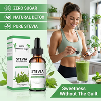 Ausreson Chine Gouttes d'extrait de plantes de feuilles de stévia séchées 60ml Vente en gros Suppléments biologiques Édulcorant Prix Gouttes liquides de stévia