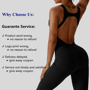 Combinaison de sport populaire OEM, dos ouvert, combinaison athlétique, salopette de yoga, vêtements de sport pour femmes, combinaison de sport pour la salle de sport, combinaison de fitness - Product Image 3