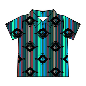 <strong>2026</strong> New Arrival Kids Clothing Popular Style Summer Style Western cowboy Short Sleeve Button up <strong>Boys</strong> Polo t Shirt - Product Image 4