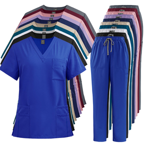 VIAOLI Uniformes chirurgicaux unisexes d'hôpital personnalisés costumes femmes col en V haut <span class=keywords><strong>pantalon</strong></span> droit soins infirmiers salon médical ensembles uniformes - Product Image 6