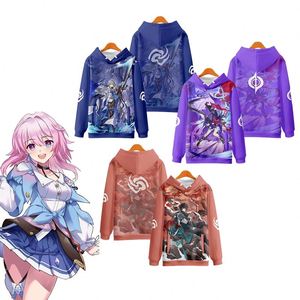 Sudadera con Capucha de Anime con Estampado Negro de Honkai: Star Rail Kafka Blade Dan Heng Jing Yuan para Hombres, Mujeres y Niños, Venta al Por Mayor - Product Image 1