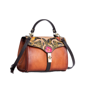 Bolso Bandolera de Cuero Genuino con Letras Grabadas, Estilo Normcore Minimalista, para Mujer, Ideal para Compras, Viajes y Actividades al Aire Libre - Product Image 1