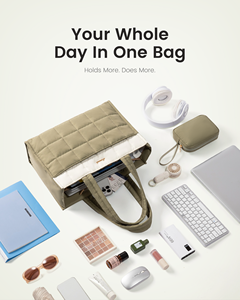 LOVEVOOK Tote <span class=keywords><strong>Bag</strong></span> voor Dames, Puffer Werkhandtas, 15.6 Inch <span class=keywords><strong>Laptop</strong></span> Tas, Grote Gestikte Gym Reistas Schoudertas met Rits - Product Image 5