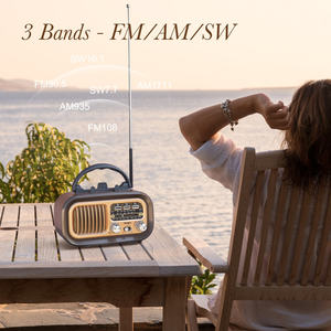 Factory Retro Solar Radio BT AM FM SW 3 Band Portable ABS Plastic Solar Charging TWS <b>USB</b> TF Play Outdoor Radio - Product Image 2