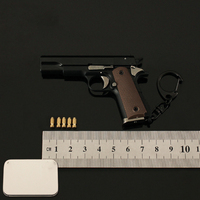 Pistol mainan revolver realistis berbahan alloy, laris manis tahun 1911, dengan fitur ejeksi dan gantungan kunci.