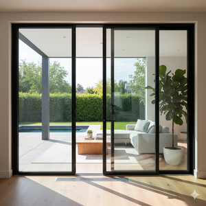 Puerta Corredera de Aluminio de Alta Resistencia para Patio, Certificada por NFRC, Puerta de Vidrio Resistente a Impactos, Entrada Frontal Moderna para Vivienda Residencial - Product Image 2