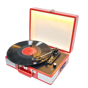 Tocadiscos de Vinilo Portátil Personalizado de Fábrica, Reproductor de Discos de 3 Velocidades, Gramófono con Bluetooth, FM, CD, Luz LED, Decoración para el Hogar, Audio de Alta Fidelidad - Product Image 2