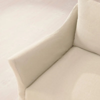 Fauteuil moderne en tissu beige crème pour salon, mobilier contemporain minimaliste, fauteuil lounge avec housse amovible et lavable