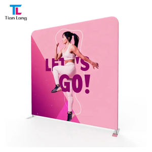 TianLang Venta caliente 8ft redondo tensión tela retroiluminada, Feria Comercial 3D LED telón de fondo banner para stand - Product Image 5