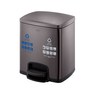12 l cheap indoor sorted trash can pedal bin in stainless steel metal food waste bin hotel dust bin