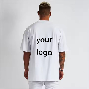 T-shirt Homme Oversize en Coton Lourd de Haute Qualité, Épaules Tombantes, Style Streetwear, Logo Imprimé Classique, Design Vierge Personnalisable - Product Image 3
