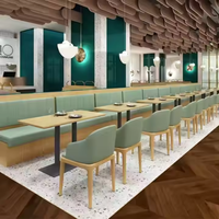 Meubles de restaurant en bois modernes, ensemble table et chaises, tabourets de bar, extérieur, écologiques, couleur personnalisée, durables, hôtel, école