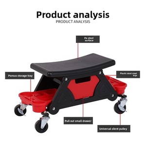 Siège roulant utilitaire pour mécaniciens et detailleurs - Avec plateaux de rangement pour outils OEM/ODM QXOXQ - Product Image 3