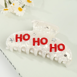 مشبك شعر أسيتات بتصميم كوري أنيق، مشبك شعر فاخر لجزء الخلف من الرأس، مشبك شعر على شكل فك القرش - Product Image 3