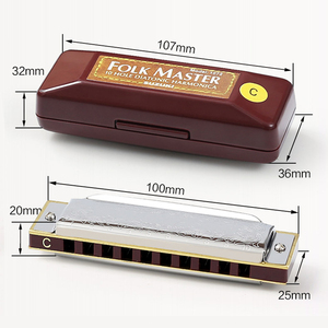 <span class=keywords><strong>Jelo</strong></span> Professional C Armónica con 10 Peine Tuning Diatonic Pronunciación Método Boca Órgano Caja de acero Llave maestra incluida - Product Image 4