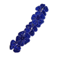 Chaîne de fleurs en strass 3D avec garniture en fil et perles de verre à coudre pour vêtements de mariage