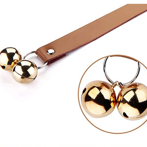 Campanas de cobre de longitud ajustable con cuero marrón, timbres de perro de cuero para Pomo de puerta Ideal para entrenamiento de orinal y señales al aire libre - Product Image 4