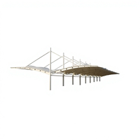 Structure de membrane d'ombrage extérieure en tissu PVDF PTFE imperméable, série moderne, pour gymnases et parkings, garantie 5 ans