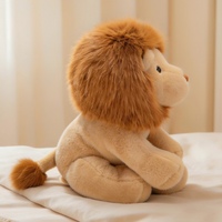Peluche lion assis mignon, crinière douce et moelleuse, rembourrage en coton PP, pattes lestées, cadeau adorable pour enfants et décoration intérieure