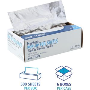 Lámina de Papel de Aluminio Desechable Tipo Pop-Up Boardwalk BWK 7162, 10-3/4 Pulgadas de Largo y 9 Pulgadas de Ancho - Product Image 4
