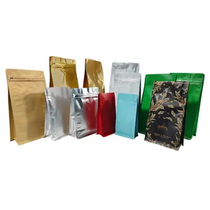 wholesale Matte aluminum foil bulk stand up Double zipper empty food coffee powder pouch laminated plastic bag with zipper