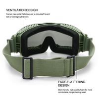 Yijia Lunettes Tactiques Lunettes Tactiques Anti Brouillard Lunettes De Tir Avec 3 Lentilles Interchangeables UV400 Protection Airsoft Lunettes