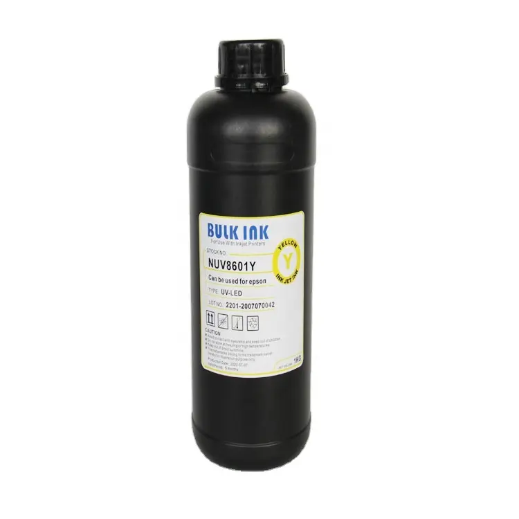 Venta al por mayor de fábrica LED tinta UV curable impresión 1L 4 colores tinta UV para impresora UV