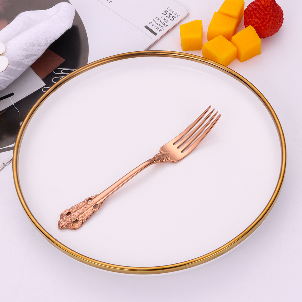 specchio oro rosa - forchetta da torta