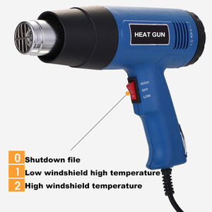 ปืนลมร้อนไฟฟ้าอุตสาหกรรมแบบไร้สาย DIY 1350W 220V 240-420 ลิตร/นาที ลมเย็น/ลมร้อน 300-520  สำหรับหดฟิล์ม  พร้อมปุ่มกด - Product Image 2