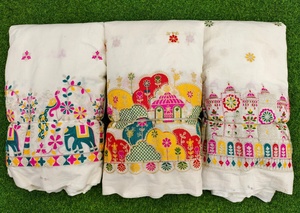 Tela de Algodón Koraa Duradera con Bordado de Múltiples Hilos y Cadena, Textil Transpirable Hecho a Mano - Product Image 4