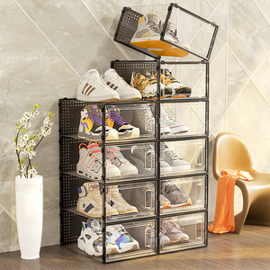 Caja Organizadora de Zapatos Plegable de Plástico Transparente, Rectangular, Creativa, Moderna, Multiusos, para el Hogar, Venta al Por Mayor - Product Image 6