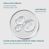 Sérum Traitant l'Acné 1,5% Acide Salicylique LHA Niacinamide Léger Affinant les Pores Traitement Post-Acné Anti-Imperfections 30ml Visage