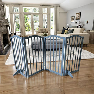 Puerta arqueada para perros, barrera de madera para mascotas para perros o gatos, divisor de habitación plegable independiente para puertas, pasillos, escaleras, porche - Product Image 5