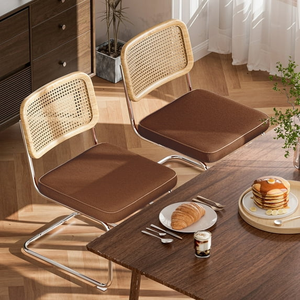 Mid Century Breuer Design Inspirado Tapizado Boucle Seat <span class=keywords><strong>Cesca</strong></span> Sillas de cocina modernas de madera de mediados de siglo - Product Image 2