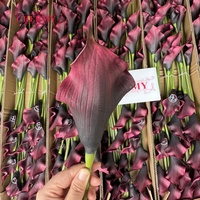 Groothandel EVA Grote Calla Lelie Kunstbloem Bordeaux Kunstmatige Calla Lelie Voor Gotische Bruiloft Tafeldecoratie Bloemstuk