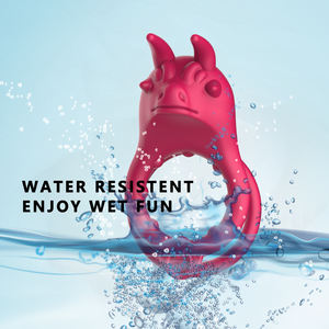 Venta caliente 9 modos <span class=keywords><strong>de</strong></span> vibración silicona impermeable <span class=keywords><strong>Cabeza</strong></span> <span class=keywords><strong>de</strong></span> <span class=keywords><strong>Vaca</strong></span> vibrador clítoris masajeador Anillo para el pene - Product Image 5