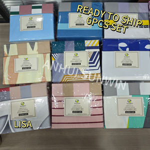 Bán Buôn trong kho Vua kích thước 6 cái/bộ cho bộ đồ giường sang trọng được trang bị tấm & gối Bộ Mỹ Canada tấm ga trải giường thiết lập bán buôn - Product Image 2