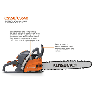 Motosierra Profesional <span class=keywords><strong>CS540</strong></span> de 40.2cc y 16 Pulgadas, Motor sin Escobillas de 1.8kW, Accionamiento Neumático, Barra Guí<span class=keywords><strong>a</strong></span> de 16 Pulgadas, Sistema de Lubricación Automática - Product Image 3
