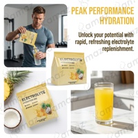 Amaz OEM Amino Elektrolit Label Pribadi Bebas Gula Rasa Kelapa-Nanas Minuman Energi Bubuk Elektrolit