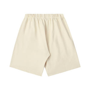 High Street Casual Breathable Woolen Double Line Reflective Letter Embroidered 100% Cotton <b>Men's</b> Spring Summer Hot <b>Shorts</b> - Product Image 2