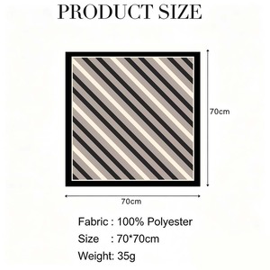 ผ้าพันคอสี่เหลี่ยมลายทางเฉียงสไตล์มินิมอล 70x70 ซม. ผ้าซาตินโพลีเอสเตอร์ สำหรับผู้หญิง ฤดูใบไม้ผลิ ฤดูร้อน ฤดูใบไม้ร่วง - Product Image 6