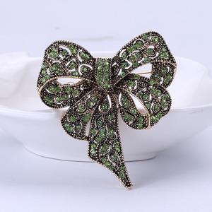 Broches de arco femininos, cor preta, strass, laço, broche, pinos de laço, vintage, joias, acessórios de inverno - Product Image 5