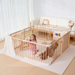 Parc <span class=keywords><strong>de</strong></span> jeu pliable en bois pour bébé, parc <span class=keywords><strong>de</strong></span> jeu intérieur réglable, clôture <span class=keywords><strong>de</strong></span> jeu pour bébé, aire <span class=keywords><strong>de</strong></span> jeu avec porte pour bébé et tout-petit, fabrication OEM - Product Image 3