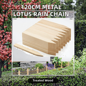 120 cm Holz-Lotus-Regenkette, Regenfänger-Kette, druckimprägniert – für den Garten, hängende Regenfängerbecher, Dachrinnen, Fallrohre - Product Image 2