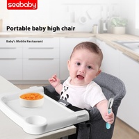 Chaise haute pour bébé Seebaby Z2, édition Dinner Plate, manuelle, portable, pliable, en plastique brillant en forme de U, pour bébés de 6 mois et plus, vente en gros